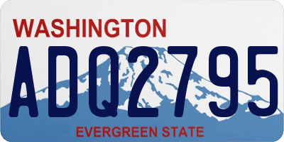 WA license plate ADQ2795