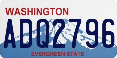 WA license plate ADQ2796
