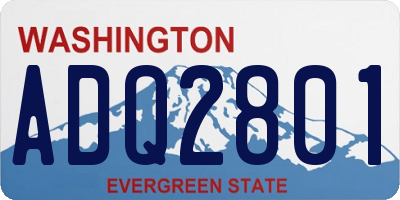 WA license plate ADQ2801