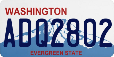 WA license plate ADQ2802