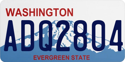 WA license plate ADQ2804
