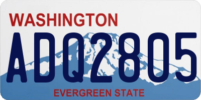 WA license plate ADQ2805