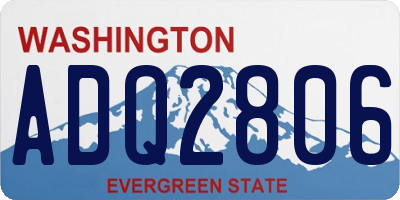 WA license plate ADQ2806