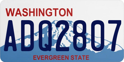 WA license plate ADQ2807
