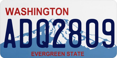 WA license plate ADQ2809