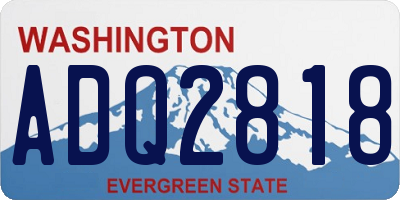 WA license plate ADQ2818