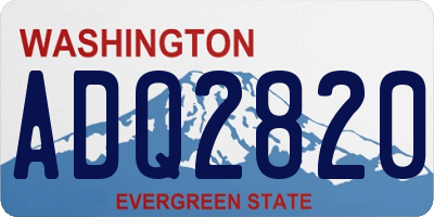 WA license plate ADQ2820