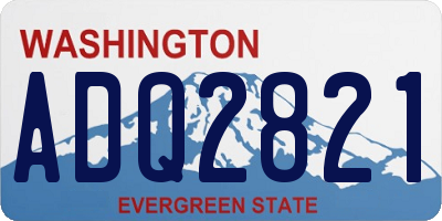 WA license plate ADQ2821