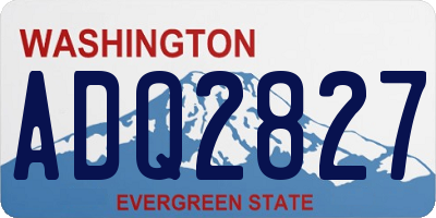 WA license plate ADQ2827