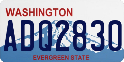 WA license plate ADQ2830