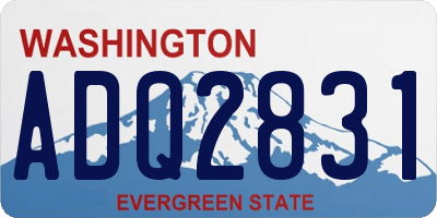 WA license plate ADQ2831