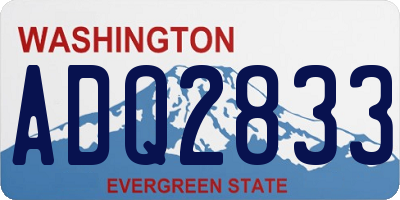 WA license plate ADQ2833