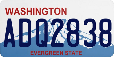 WA license plate ADQ2838
