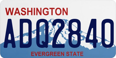 WA license plate ADQ2840