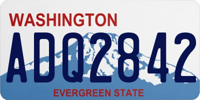 WA license plate ADQ2842