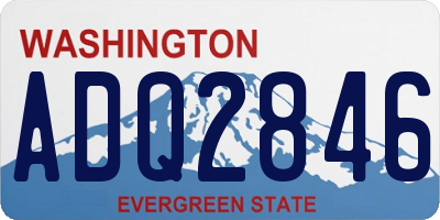 WA license plate ADQ2846