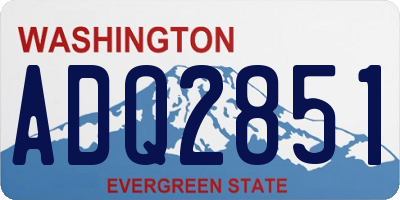 WA license plate ADQ2851