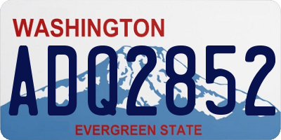 WA license plate ADQ2852