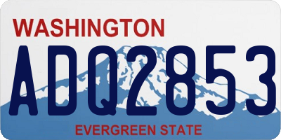 WA license plate ADQ2853