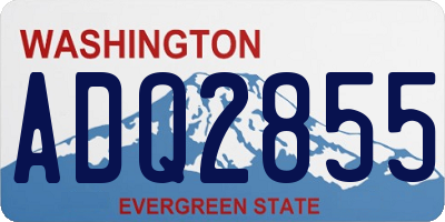 WA license plate ADQ2855