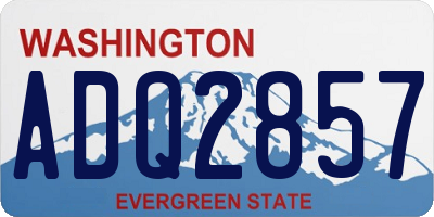 WA license plate ADQ2857