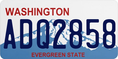 WA license plate ADQ2858