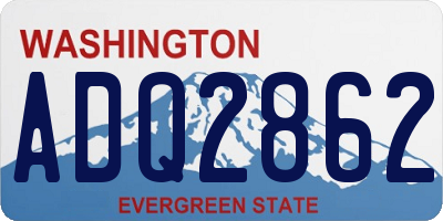 WA license plate ADQ2862