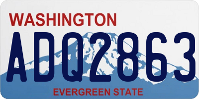 WA license plate ADQ2863