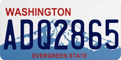 WA license plate ADQ2865