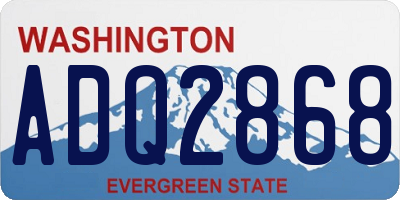 WA license plate ADQ2868
