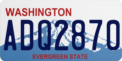 WA license plate ADQ2870