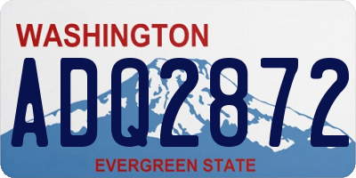 WA license plate ADQ2872
