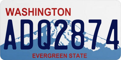 WA license plate ADQ2874