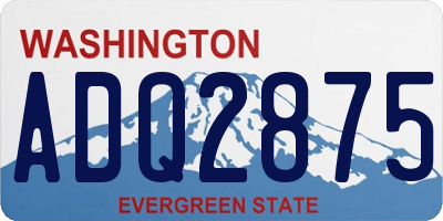 WA license plate ADQ2875