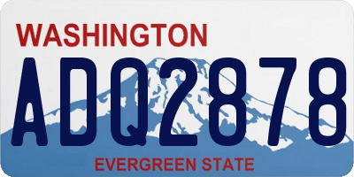 WA license plate ADQ2878