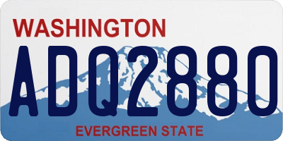 WA license plate ADQ2880