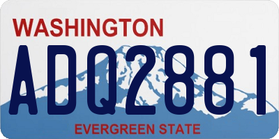 WA license plate ADQ2881