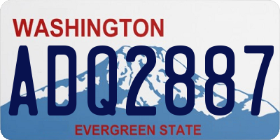 WA license plate ADQ2887