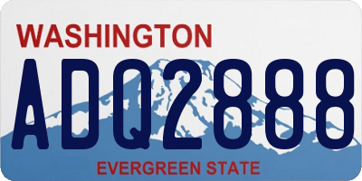 WA license plate ADQ2888