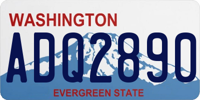 WA license plate ADQ2890