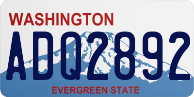WA license plate ADQ2892