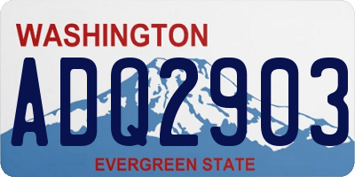 WA license plate ADQ2903