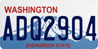WA license plate ADQ2904