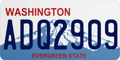 WA license plate ADQ2909
