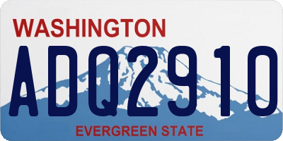 WA license plate ADQ2910