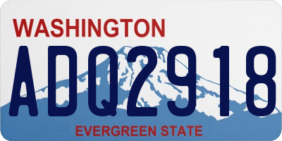 WA license plate ADQ2918