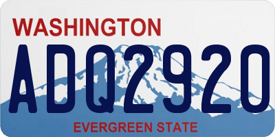 WA license plate ADQ2920