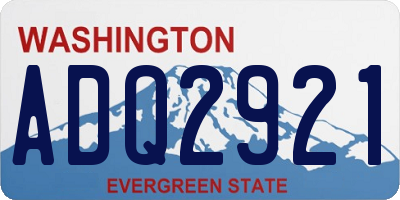 WA license plate ADQ2921