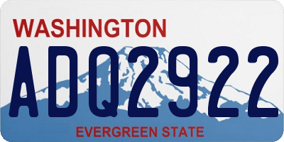 WA license plate ADQ2922