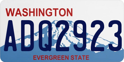 WA license plate ADQ2923